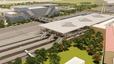 Modernized Ajni Railway Station with platforms, escalators, and eco-friendly design.