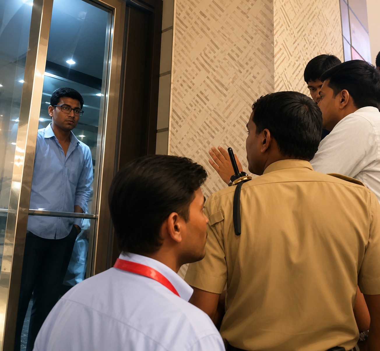 Elevator malfunction at Fortune Mall Sitabuldi Nagpur traps 5-6 visitors — glass broken by mall staff to rescue those inside, May 2, 2026