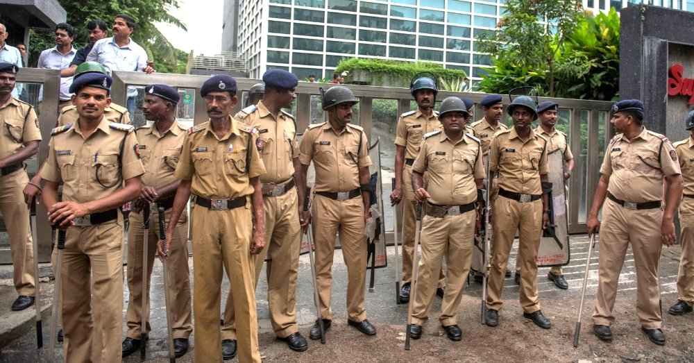 A strategic deployment of police forces ensuring election security in Nagpur.