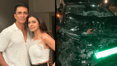 Scene of the car accident involving Sonu Sood's family on the Mumbai-Nagpur highway.
