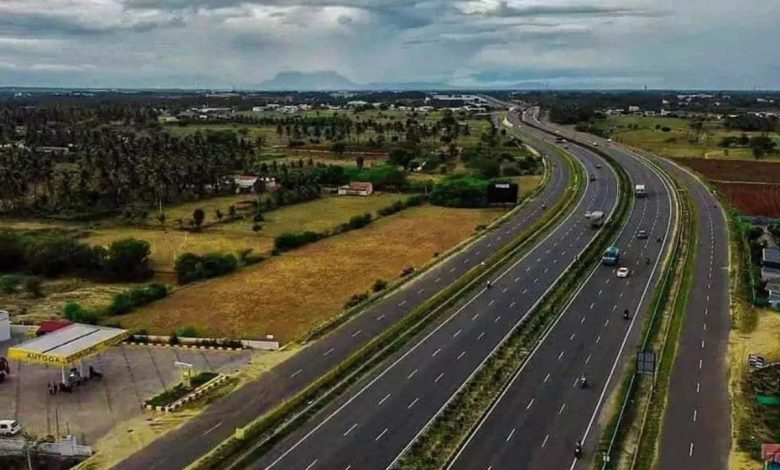 Aerial view of the Samruddhi Expressway Opening showcasing its expansive design and key infrastructure features.