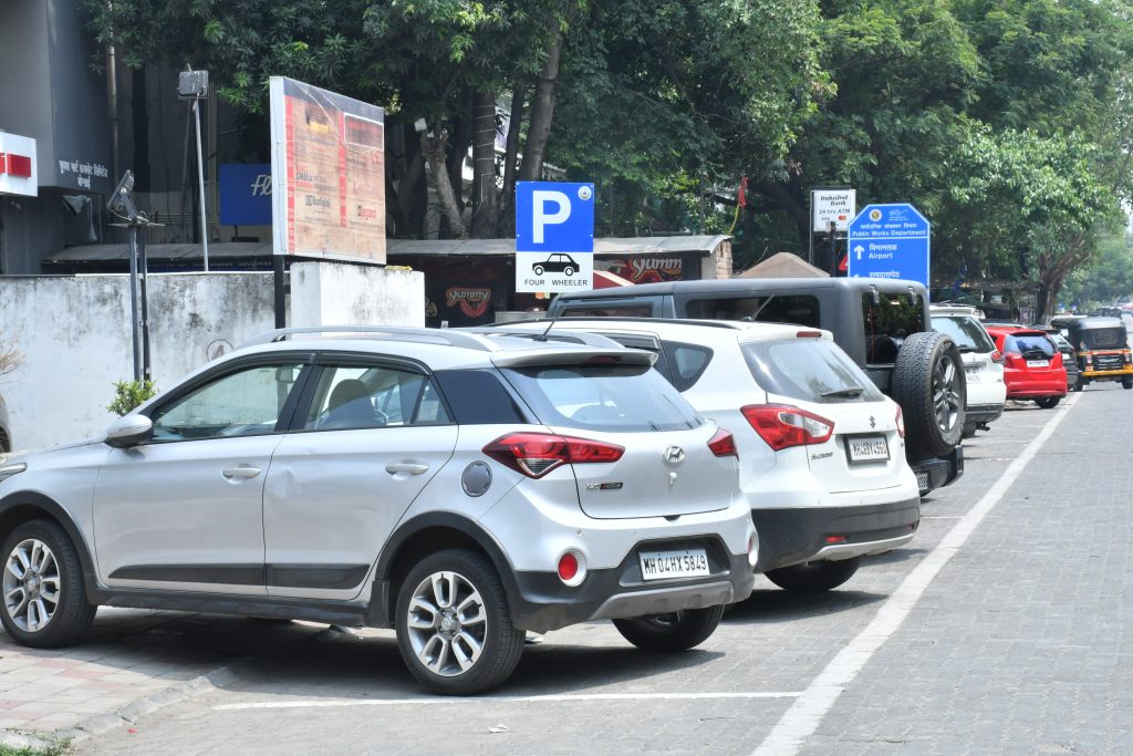 Designated NMC street parking zones in Nagpur city roads
