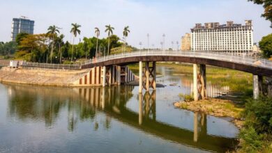 Gandhisagar lake view with visitors enjoying clean waterfront in Nagpur