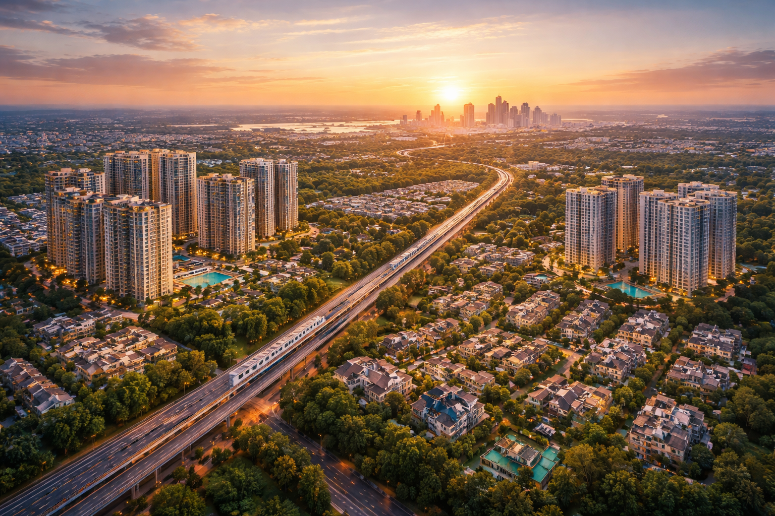 best residential areas in nagpur city skyline view modern housing