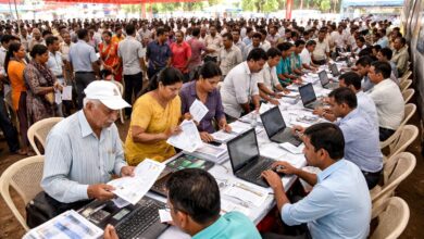 NMC grievance camp crowd, Nagpur citizens water bill complaints, water bill correction desk Nagpur, municipal camp public response