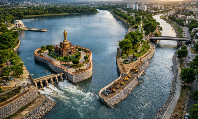 Ambazari Lake Nagpur aerial view