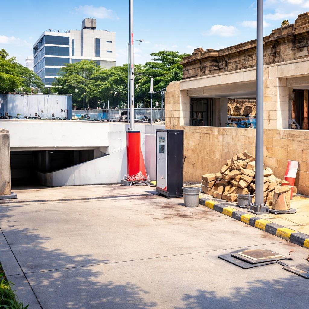 Underground parking construction at Nagpur Railway Station nearing completion