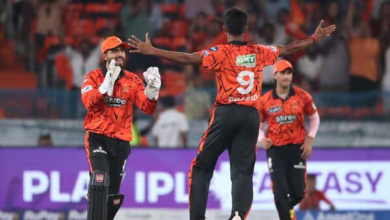 Praful Hinge celebrating wicket in IPL debut match