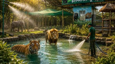 Gorewada International Zoo Nagpur summer cooling fogger water holes tigers leopards 2026