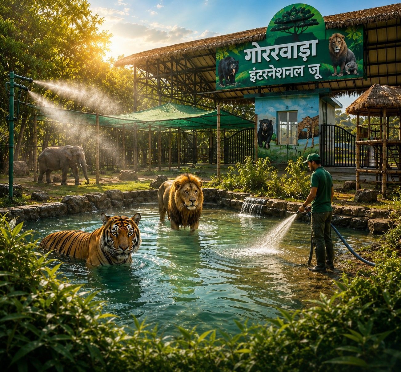Gorewada International Zoo Nagpur summer cooling fogger water holes tigers leopards 2026