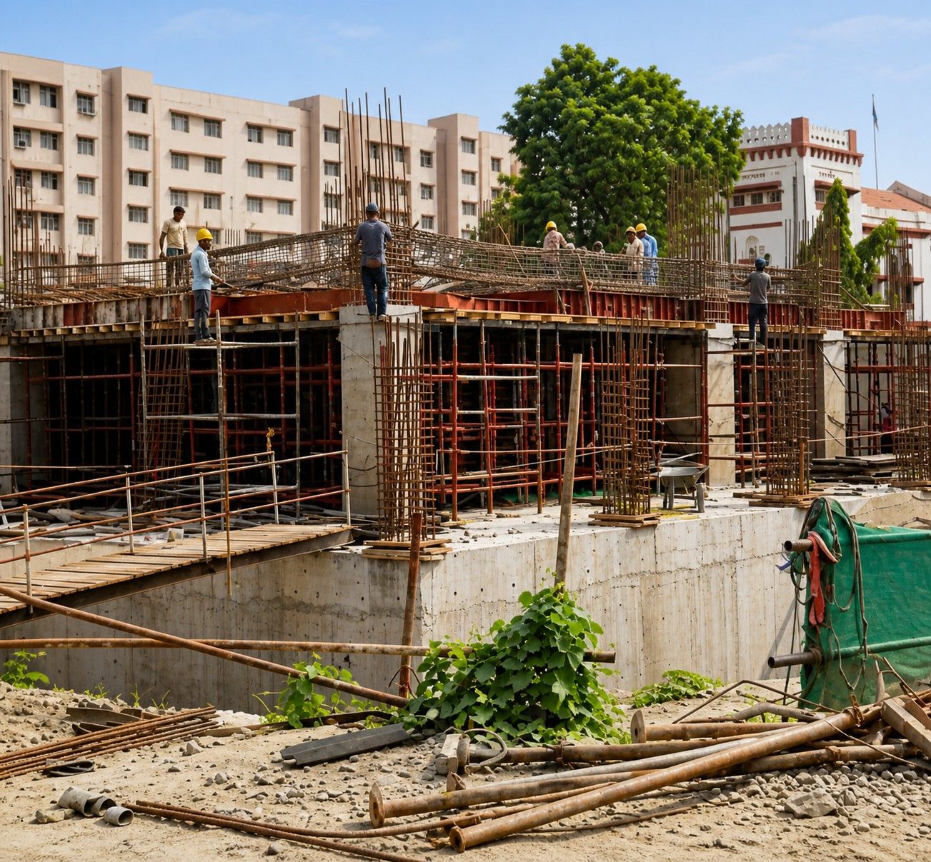 New 11-storey Nagpur District Collector Office building under construction by MSIDC — ₹271.34 crore project targets completion by end of 2027