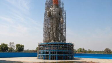 Koradi temple Nagpur 188 ft Hanuman idol tallest India futuristic laser projection monorail 2026