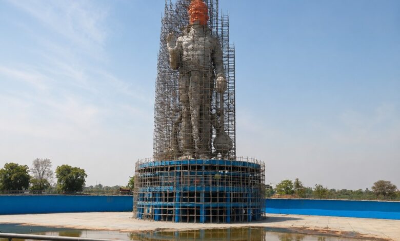 Koradi temple Nagpur 188 ft Hanuman idol tallest India futuristic laser projection monorail 2026
