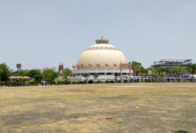 Deekshabhoomi Nagpur development project stalled old wall crumbles debris 2026