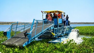NMC harvester machines Ambazari Lake water hyacinth cleaning Mayor Neeta Thakre Nagpur May 2026