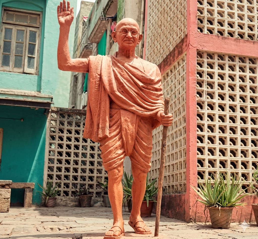 Mahatma Gandhi statue Satranjipura Nagpur glasses fixed NMC after newspaper report June 2026