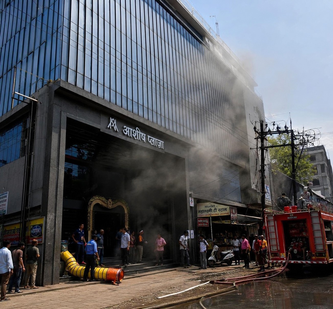 Ashish NX Nagpur Mahal fire illegal construction NMC bulldozer action Gandhibagh Zone Kewalramani 2026