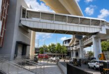 Cotton Market Square skywalk Nagpur Metro Aqua Line finally opens July 3 2026 — new pedestrian bridge with second metro entry elevators and retail space at Ghat Road