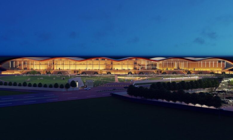 Construction site of India's largest International Agricultural Convention and Exhibition Centre at Dabha village on Amravati Road Nagpur, being built by MSIDC on PDKV land