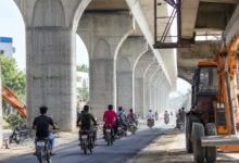 Mominpura Road Over Bridge construction site in Nagpur near Kadbi Chowk, MRIDC project to be inaugurated by Nitin Gadkari in 1-2 months
