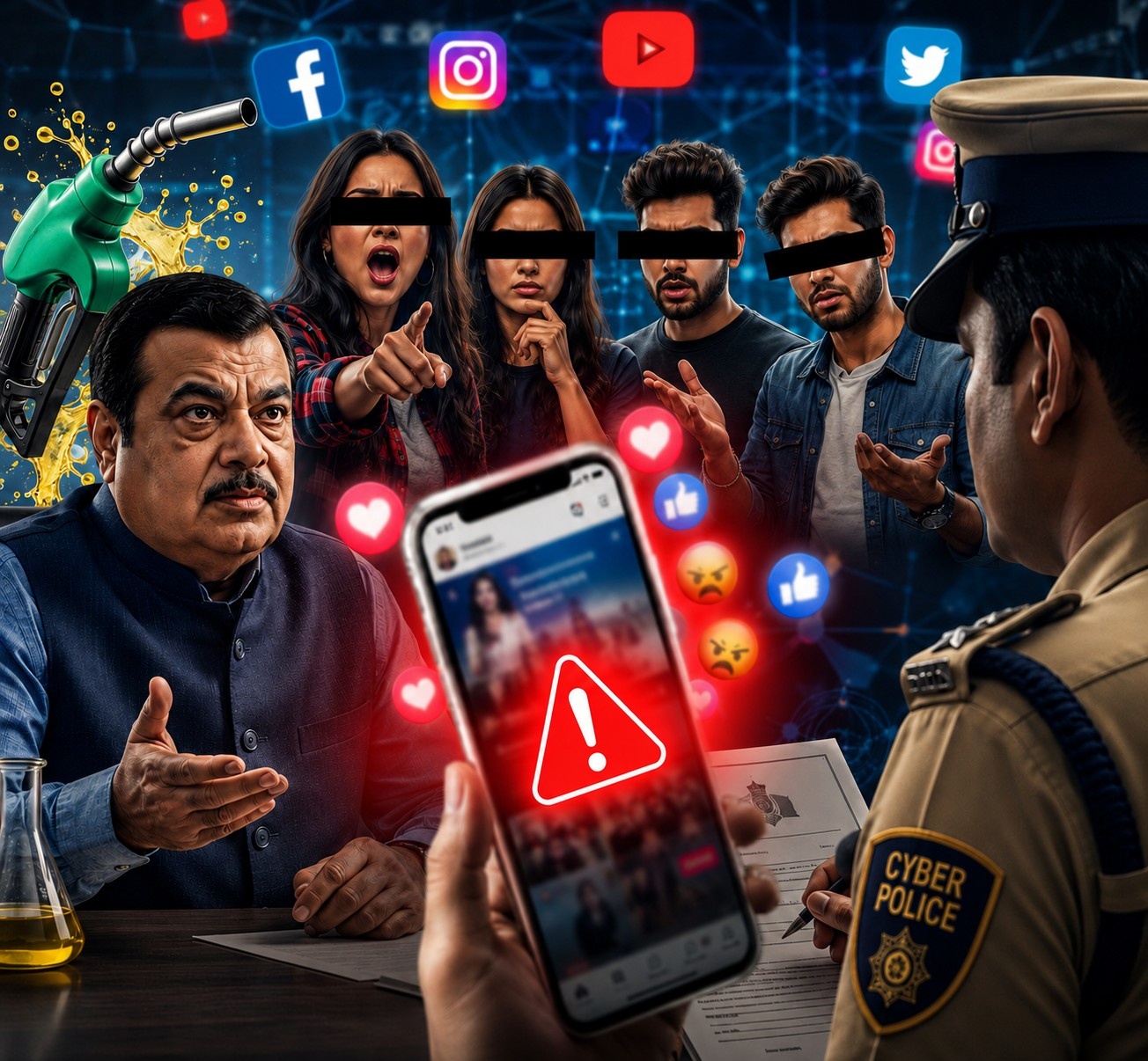 Nagpur Cyber Police register FIR against four social media influencers Manish Kashyap Desi Boyser Harshit Rathi Anklesh Invate for E20 ethanol policy misinformation July 2026