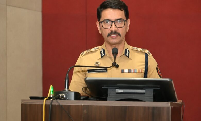 Nagpur Police CP Vishwas Nangre Patil addresses Our School Our Security programme after email threats to 16 educational institutions — staff verification CCTV audit plain clothes police August 2026