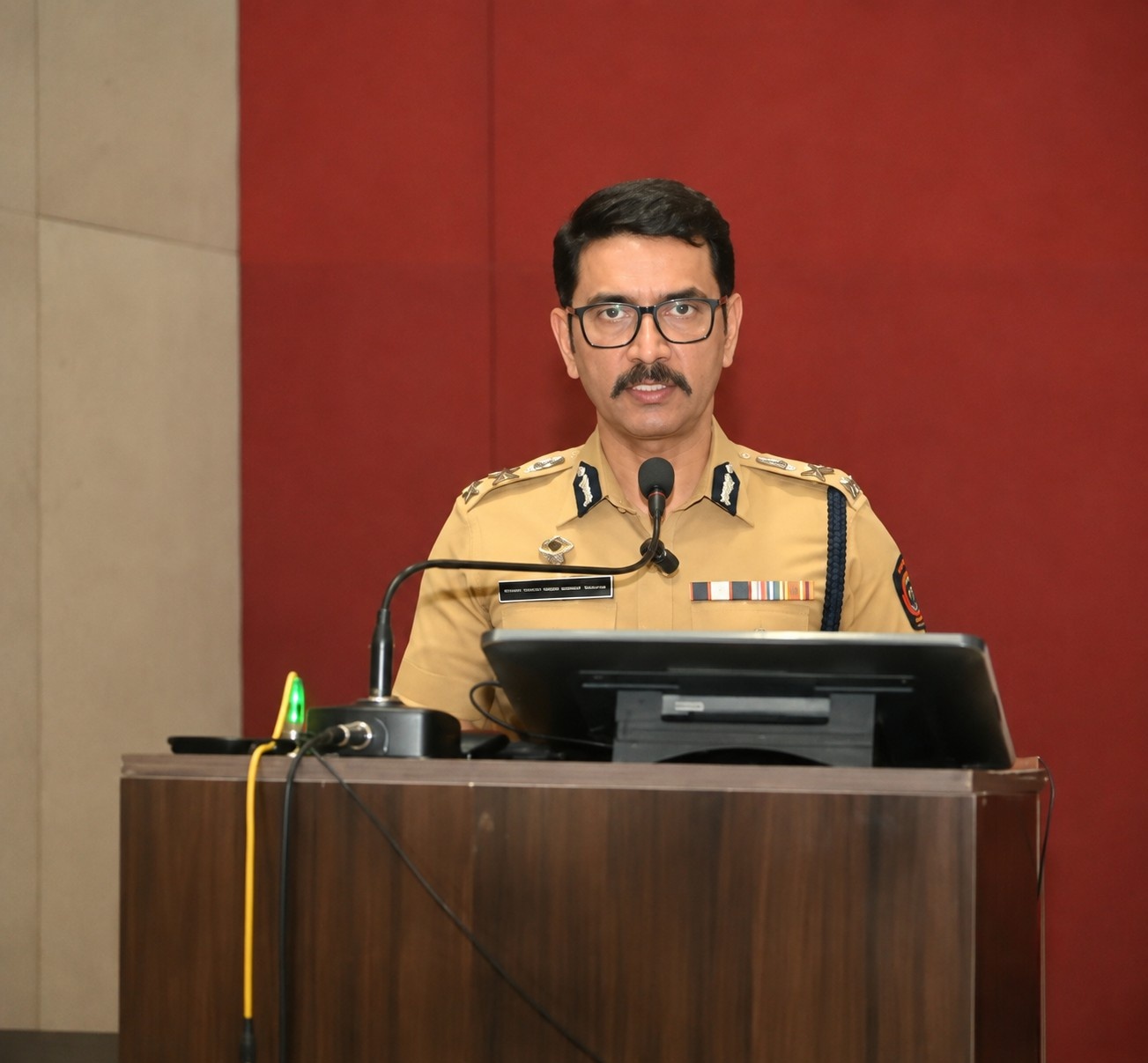 Nagpur Police CP Vishwas Nangre Patil addresses Our School Our Security programme after email threats to 16 educational institutions — staff verification CCTV audit plain clothes police August 2026