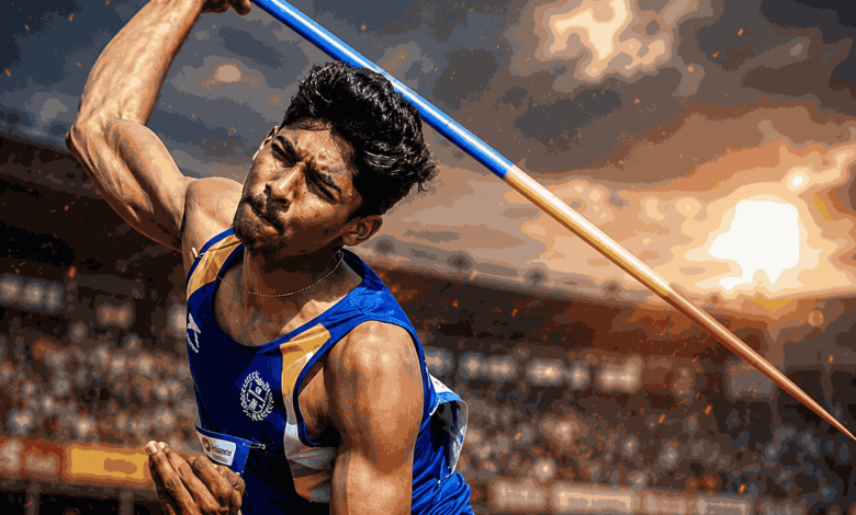 Nagpur javelin athlete Manoj Chavan with coach Ishita Roy — 19-year-old U20 top-10 Indian thrower targets 72 metres and international qualification in 2026