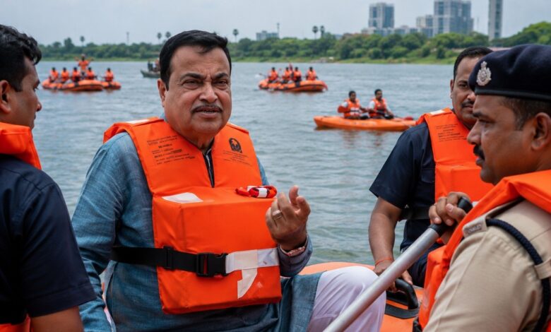 Nagpur water sports tourism plan for 9 lakes including Ambazari Futala Gorewada Sonegaon Shukrawari — Gadkari announces boating snake boat race proposed August 2026