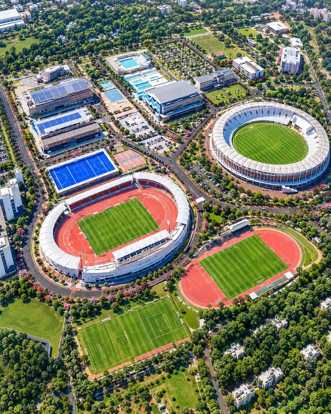 Rs 683.79 crore international sports hub at Mankapur Divisional Sports Complex Nagpur — 62 acres Olympic pool sports university 25 disciplines December 2027 CM Fadnavis special status